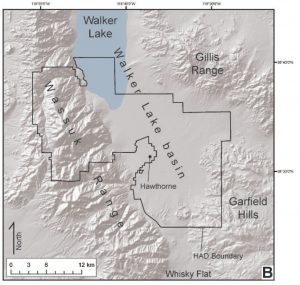 Physiographic map of the Hawthorne Army Depot