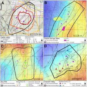 Maps illustrating the locations of proposed thermal gradient holes for Phase 3 of the Play Fairway project.