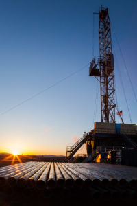 Photo of a drilling rig at the Fallon FORGE site, February 2018