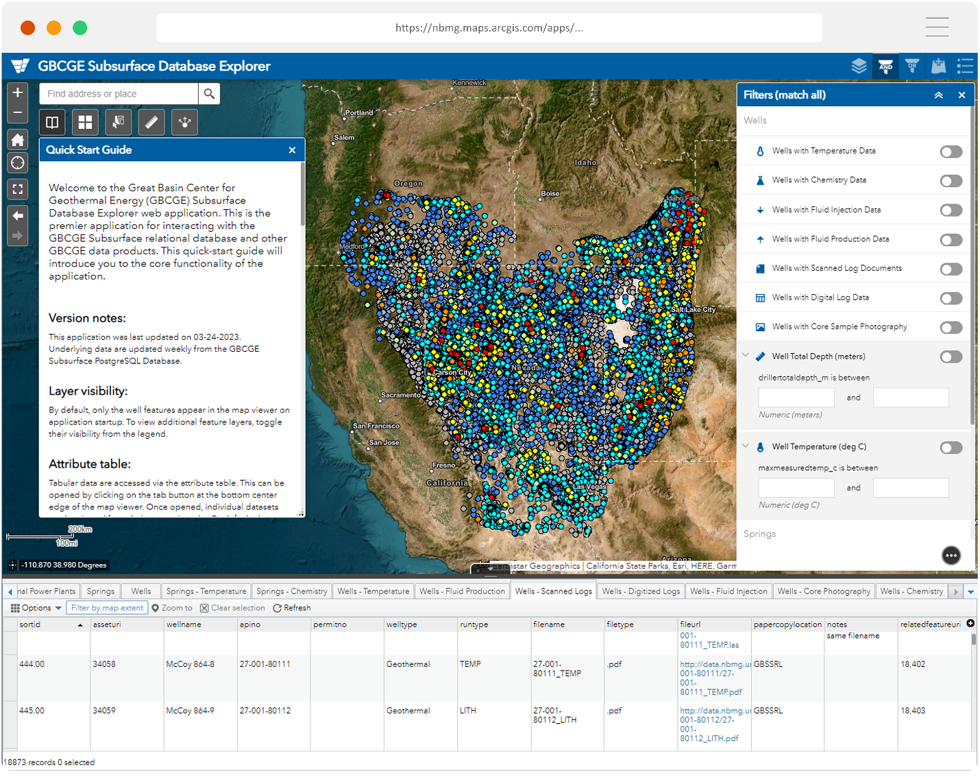 Photo of the GBCGE sub-surface data explorer web application.